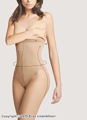 Lightly shaping pantyhose, very high waist, waist and belly control